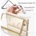 Plated Electroplating Gold Soft TPU Cover Case For Huawei Honor 5X Transparent Clear Gold Rose gold Silver color